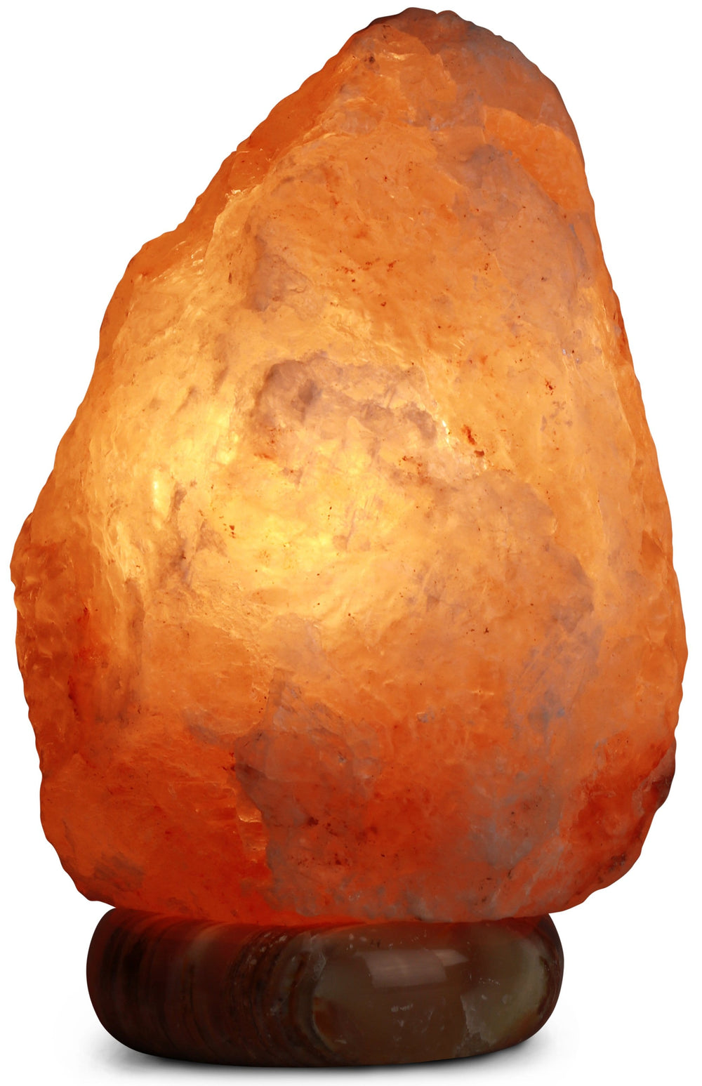 Himalayan Rock Salt Natural Crystal Lamp, 9.5 Inches Tall - Soft Calm Therapeutic Light - Naturally Formed Salt Crystal Design On Onyx Marble Base - Tibetan Evaporated Rock Lamps - , Dark Orange Hue