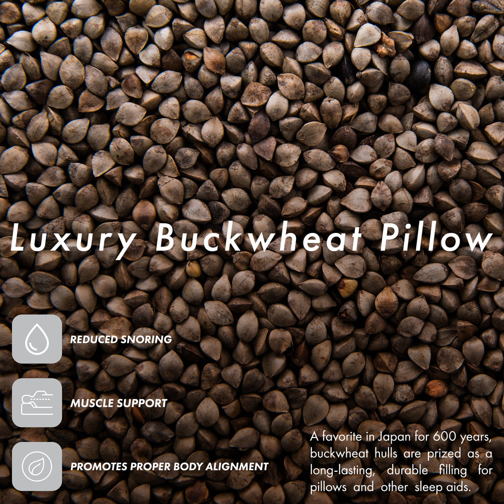 Buckwheat Big Buck Bed Pillow Filled With US Grown Organic Buckwheat Hulls Cool Ventilation - Japanese Style - Keep Your Spine Straight Support - Adjustable Fill Zipper, X-Large