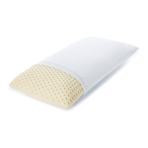 Talalay Latex Bed Pillow With 100% Cotton Breathable Cover - Talalay Latex is a Buoyant Natural Material With Soothing Properties That Relieve Pressure on Muscles so Aches and Pains Melt Away