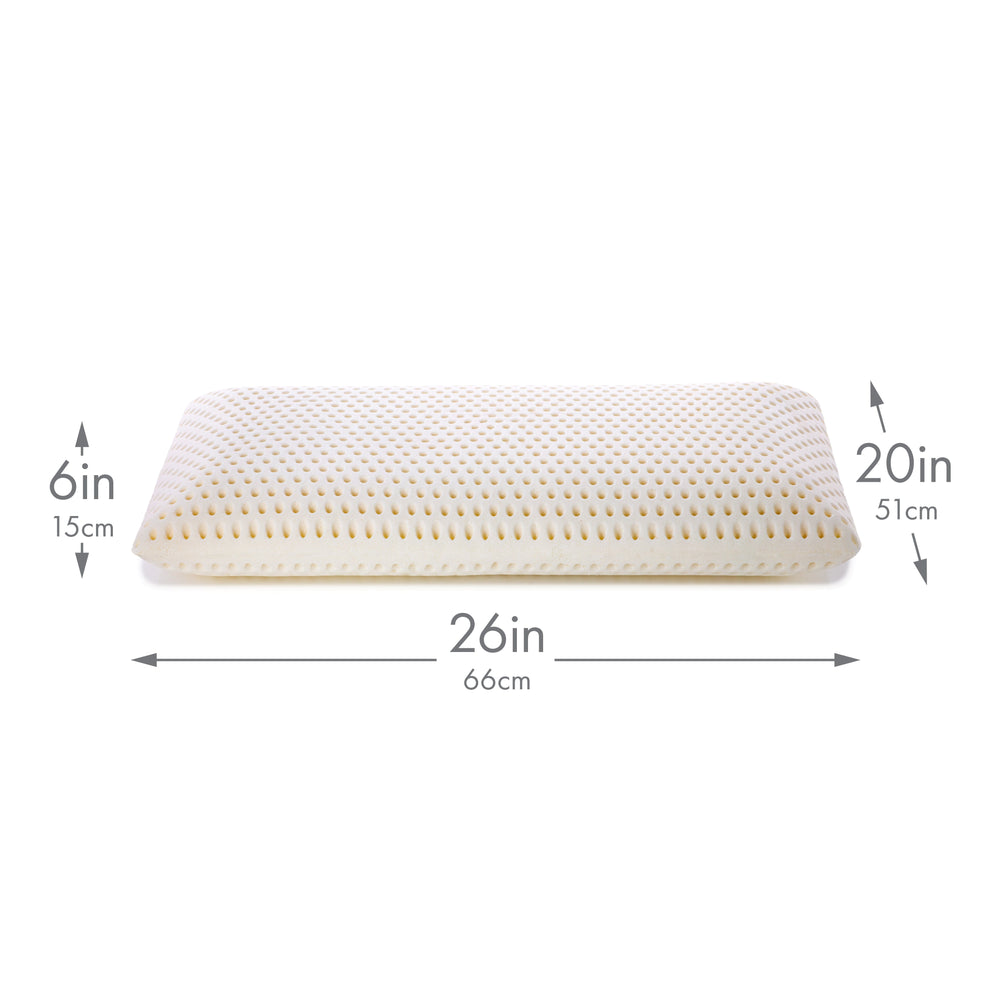 Talalay Latex Bed Pillow With 100% Cotton Breathable Cover - Talalay Latex is a Buoyant Natural Material With Soothing Properties That Relieve Pressure on Muscles so Aches and Pains Melt Away