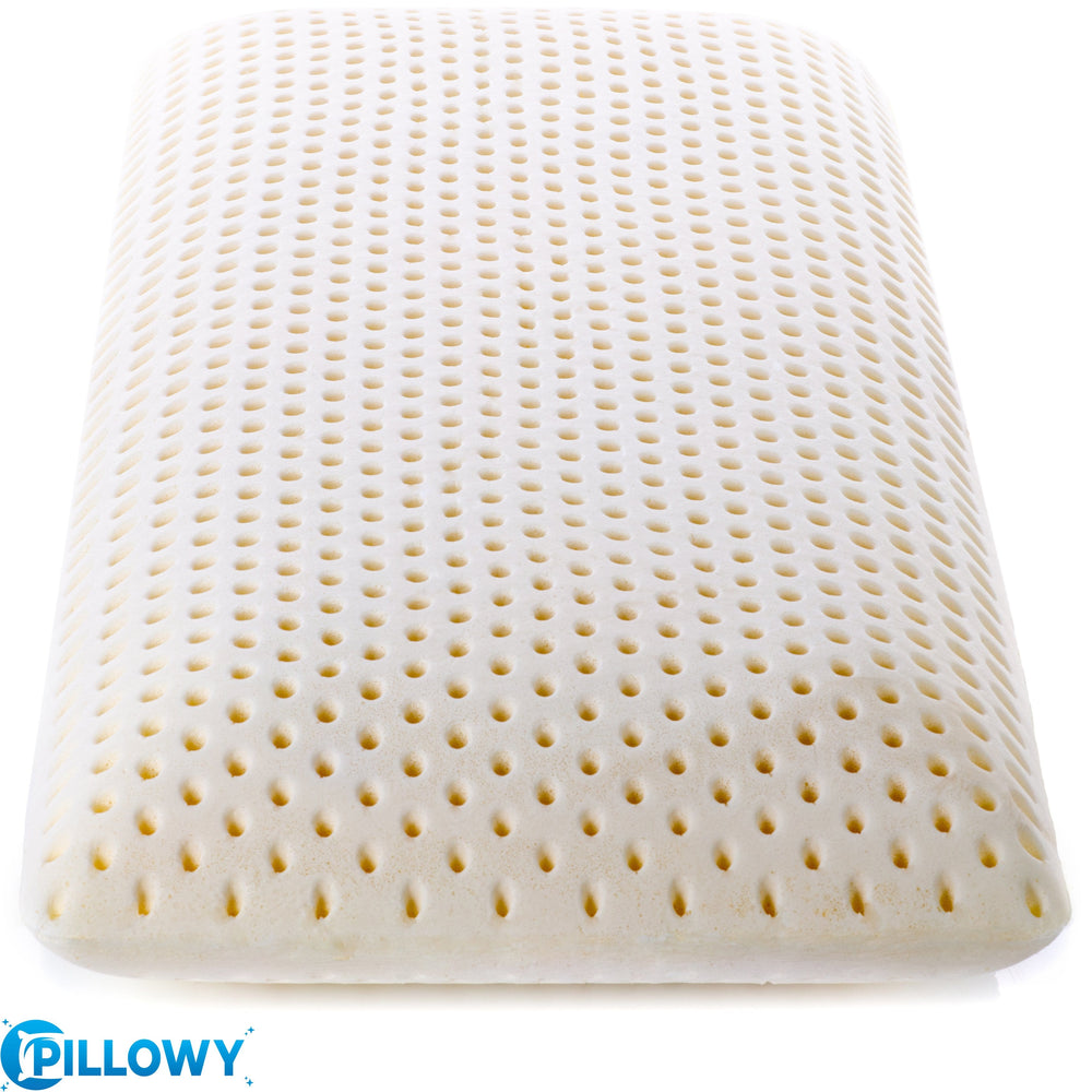 Talalay Latex Bed Pillow With 100% Cotton Breathable Cover - Talalay Latex is a Buoyant Natural Material With Soothing Properties That Relieve Pressure on Muscles so Aches and Pains Melt Away