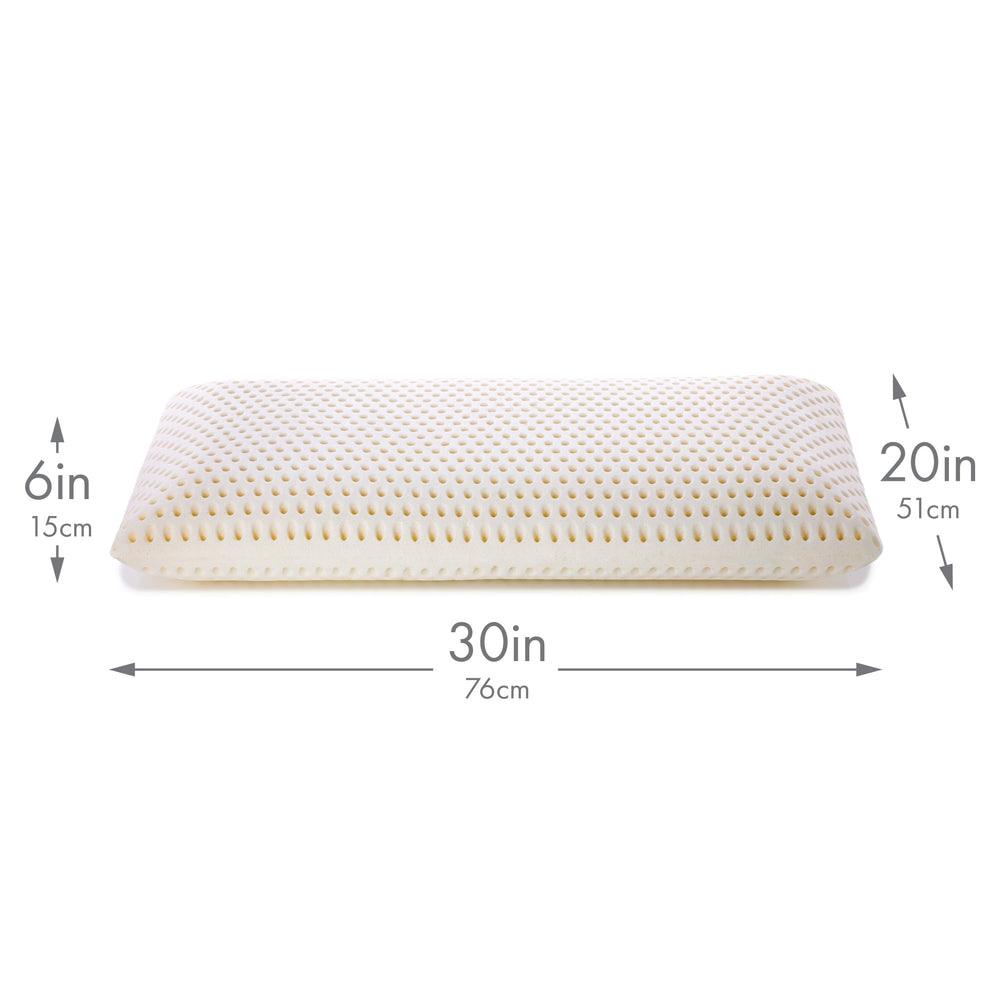 Talalay Latex Bed Pillow With 100% Cotton Breathable Cover - Talalay Latex is a Buoyant Natural Material With Soothing Properties That Relieve Pressure on Muscles so Aches and Pains Melt Away