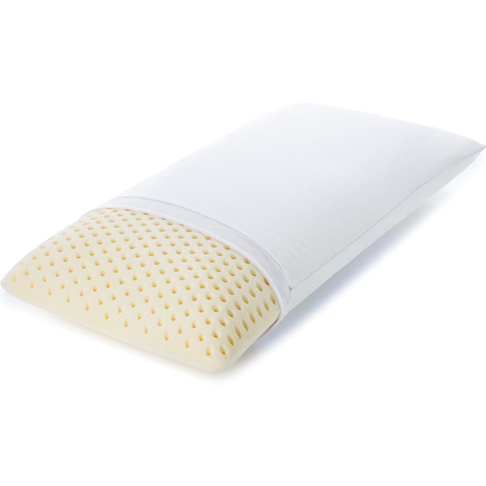 Talalay Latex Bed Pillow With 100% Cotton Breathable Cover - Talalay Latex is a Buoyant Natural Material With Soothing Properties That Relieve Pressure on Muscles so Aches and Pains Melt Away