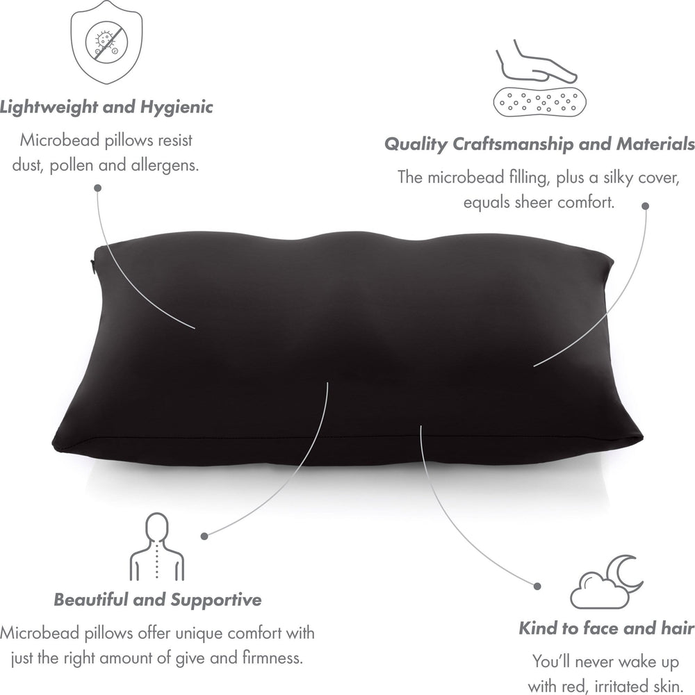 Cover Only for Premium Microbead Bed Pillow, Large Extra Smooth  - Ultra Comfortable Sleep with Silk Like Anti Aging Cover 85% spandex/ 15% nylon Breathable, Cooling Burgundy Merlot