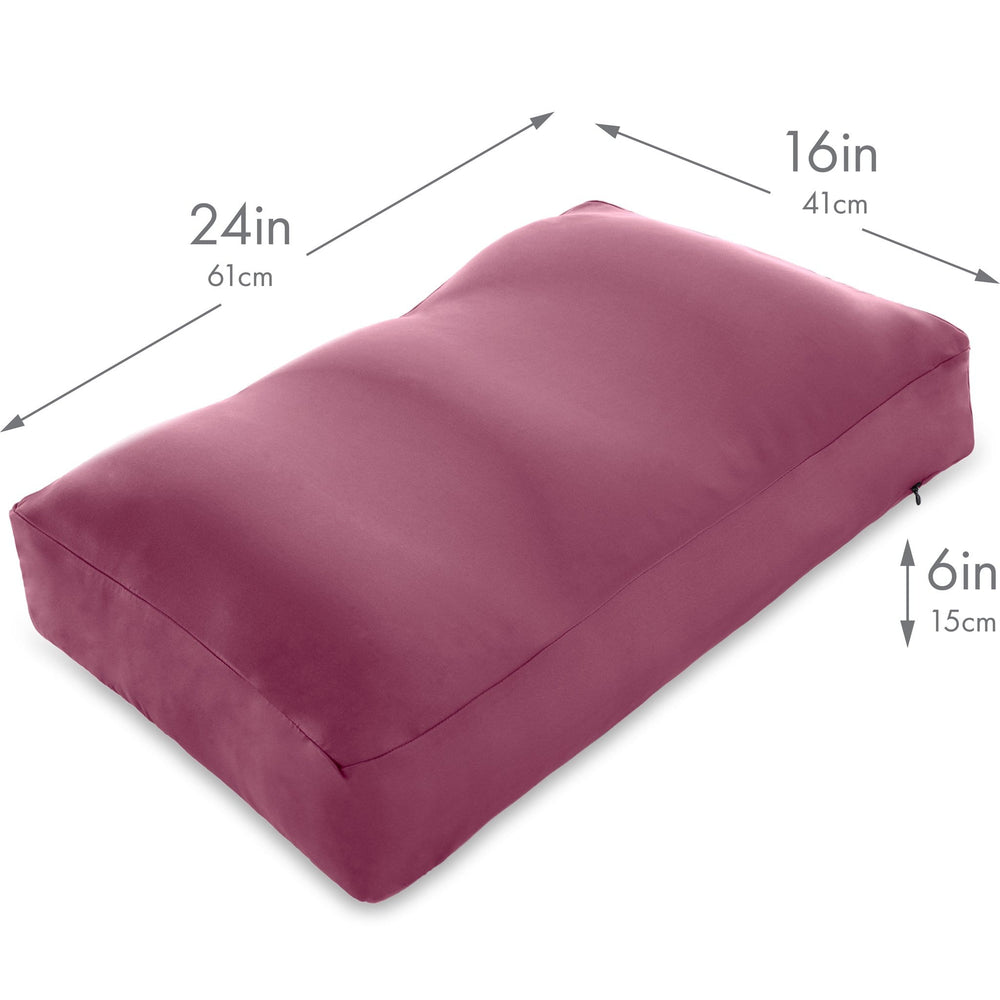 Premium Microbead Bed Pillow, Large Extra Fluffy But Supportive - Ultra Comfortable Sleep with Silk Like Anti Aging Cover 85% spandex/ 15% nylon Breathable, Cooling Stone Gray