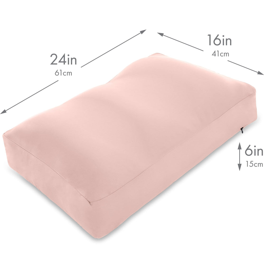 Premium Microbead Bed Pillow, Large Extra Fluffy But Supportive - Ultra Comfortable Sleep with Silk Like Anti Aging Cover 85% spandex/ 15% nylon Breathable, Cooling Stone Gray