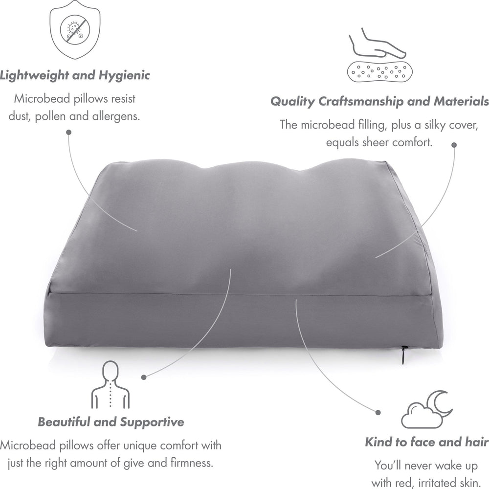 Cover Only for Premium Microbead Bed Pillow, Large Extra Smooth  - Ultra Comfortable Sleep with Silk Like Anti Aging Cover 85% spandex/ 15% nylon Breathable, Cooling Burgundy Merlot