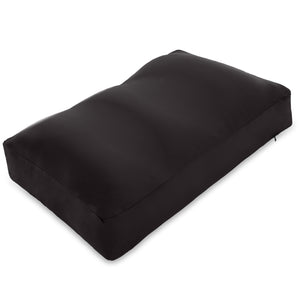 Premium Microbead Bed Pillow, Large Extra Fluffy But Supportive - Ultra Comfortable Sleep with Silk Like Anti Aging Cover 85% spandex/ 15% nylon Breathable, Cooling Matte Black