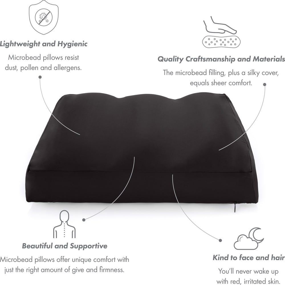 Cover Only for Premium Microbead Bed Pillow, Large Extra Smooth  - Ultra Comfortable Sleep with Silk Like Anti Aging Cover 85% spandex/ 15% nylon Breathable, Cooling White