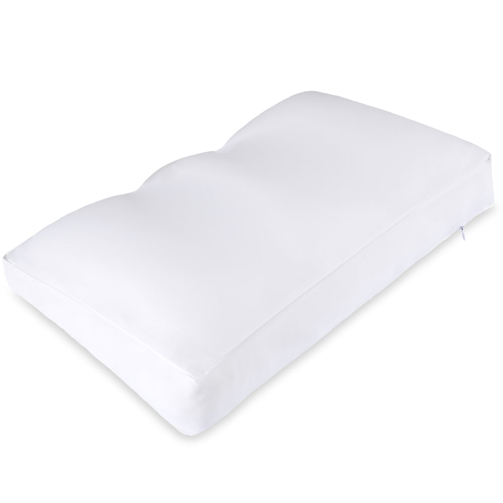 Cover Only for Premium Microbead Bed Pillow, Large Extra Smooth  - Ultra Comfortable Sleep with Silk Like Anti Aging Cover 85% spandex/ 15% nylon Breathable, Cooling White