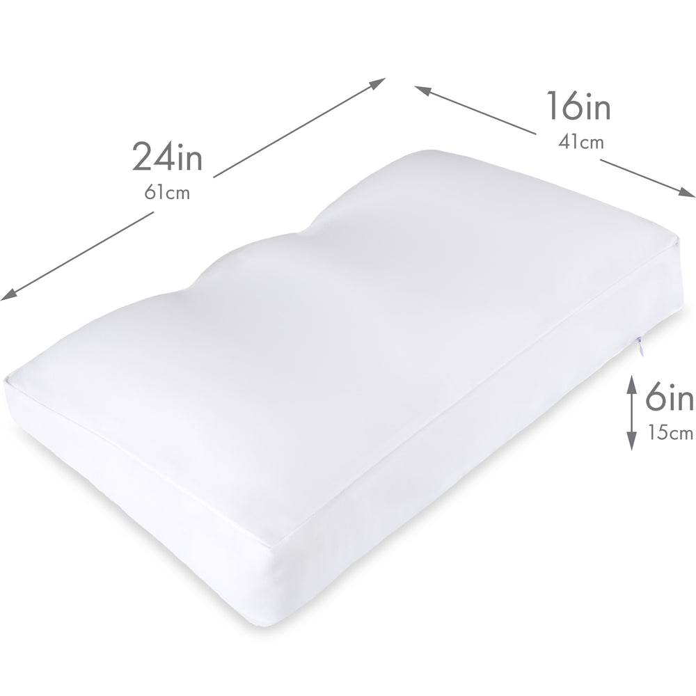 Cover Only for Premium Microbead Bed Pillow, Large Extra Smooth  - Ultra Comfortable Sleep with Silk Like Anti Aging Cover 85% spandex/ 15% nylon Breathable, Cooling White