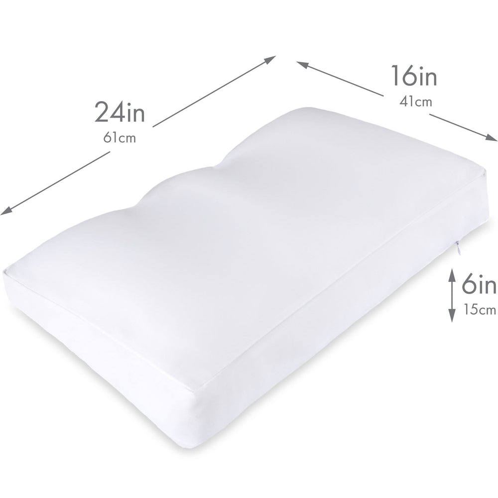 Premium Microbead Bed Pillow, X-Large Extra Fluffy But Supportive - Ultra Comfortable Sleep with Silk Like Anti Aging Cover 85% spandex/ 15% nylon Breathable, Cooling Stone Gray