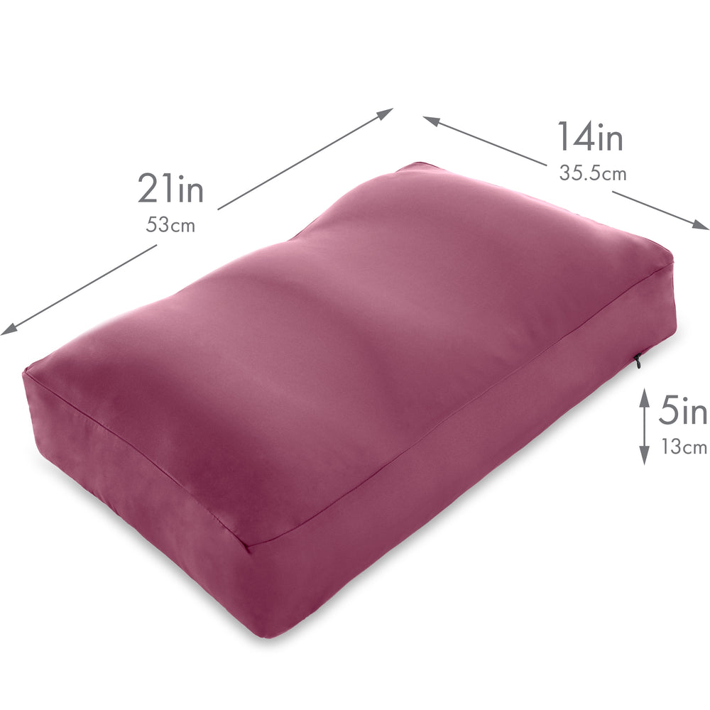 Cover Only for Premium Microbead Bed Pillow, Large Extra Smooth  - Ultra Comfortable Sleep with Silk Like Anti Aging Cover 85% spandex/ 15% nylon Breathable, Cooling White