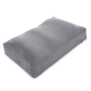 Premium Microbead Bed Pillow, Medium Extra Fluffy But Supportive - Ultra Comfortable Sleep with Silk Like Anti Aging Cover 85% spandex/ 15% nylon Breathable, Cooling Dark Grey