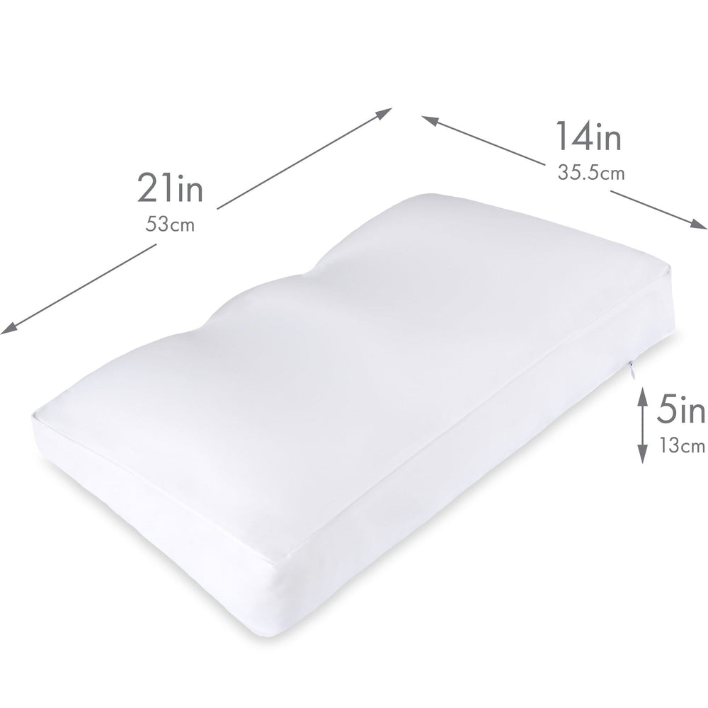 Premium Microbead Bed Pillow, Large Extra Fluffy But Supportive - Ultra Comfortable Sleep with Silk Like Anti Aging Cover 85% spandex/ 15% nylon Breathable, Cooling Stone Gray