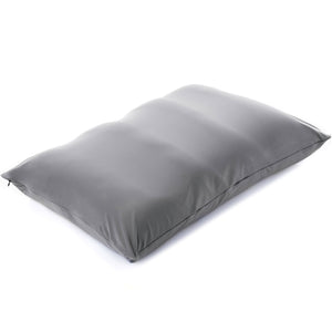 Premium Microbead Bed Pillow, X-Large Extra Fluffy But Supportive - Ultra Comfortable Sleep with Silk Like Anti Aging Cover 85% spandex/ 15% nylon Breathable, Cooling Dark Grey