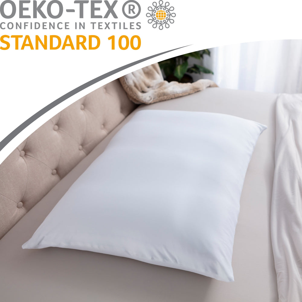 Premium Microbead Bed Pillow, X-Large Extra Fluffy But Supportive - Ultra Comfortable Sleep with Silk Like Anti Aging Cover 85% spandex/ 15% nylon Breathable, Cooling Barely Beige