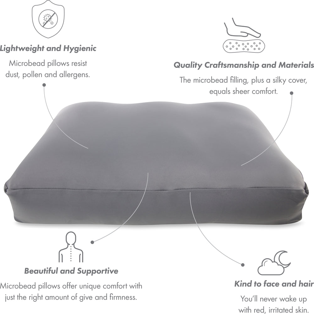 Cover Only for Premium Microbead Bed Pillow, X-Large Extra Smooth  - Ultra Comfortable Sleep with Silk Like Anti Aging Cover 85% spandex/ 15% nylon Breathable, Cooling Burgundy Merlot