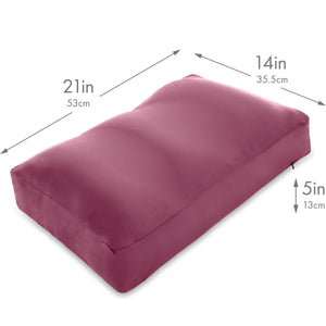 Cover Only for Premium Microbead Bed Pillow, Medium Extra Smooth  - Ultra Comfortable Sleep with Silk Like Anti Aging Cover 85% spandex/ 15% nylon Breathable, Cooling Burgundy Merlot