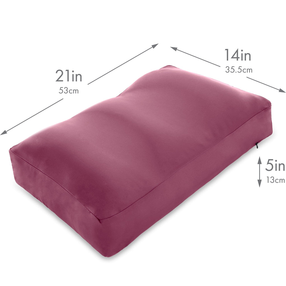 Premium Microbead Bed Pillow, Large Extra Fluffy But Supportive - Ultra Comfortable Sleep with Silk Like Anti Aging Cover 85% spandex/ 15% nylon Breathable, Cooling Stone Gray