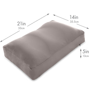 Cover Only for Premium Microbead Bed Pillow, Medium Extra Smooth  - Ultra Comfortable Sleep with Silk Like Anti Aging Cover 85% spandex/ 15% nylon Breathable, Cooling Stone Grey