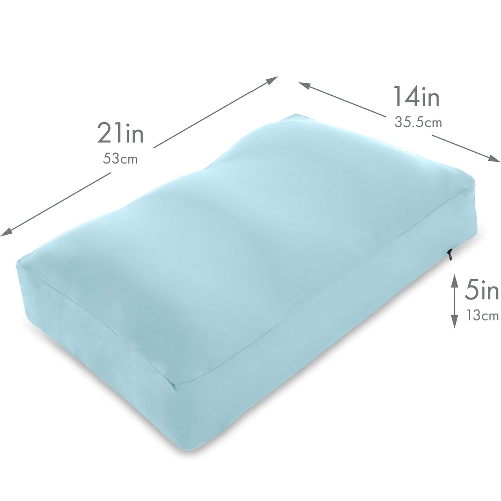 Cover Only for Premium Microbead Bed Pillow, Medium Extra Smooth  - Ultra Comfortable Sleep with Silk Like Anti Aging Cover 85% spandex/ 15% nylon Breathable, Cooling Sweet Baby Blue