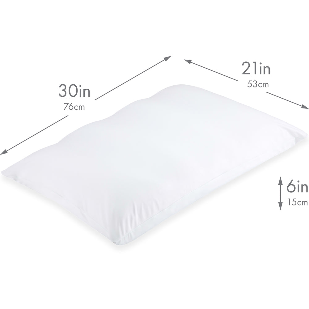 Premium Microbead Bed Pillow, Small Extra Fluffy But Supportive - Ultra Comfortable Sleep with Silk Like Anti Aging Cover 85% spandex/ 15% nylon Breathable, Cooling Barely Beige