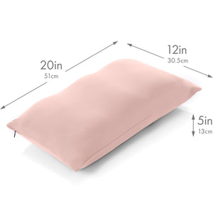 Cover Only for Premium Microbead Bed Pillow, Small Extra Smooth  - Ultra Comfortable Sleep with Silk Like Anti Aging Cover 85% spandex/ 15% nylon Breathable, Cooling Cream Peach