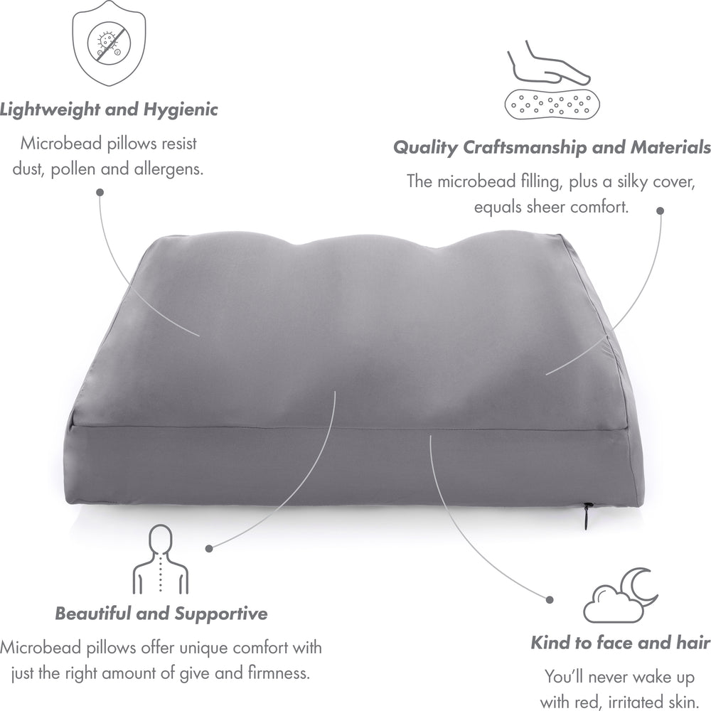 Cover Only for Premium Microbead Bed Pillow, X-Large Extra Smooth  - Ultra Comfortable Sleep with Silk Like Anti Aging Cover 85% spandex/ 15% nylon Breathable, Cooling Burgundy Merlot