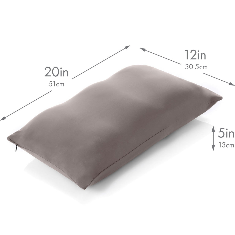 Cover Only for Premium Microbead Bed Pillow, Large Extra Smooth  - Ultra Comfortable Sleep with Silk Like Anti Aging Cover 85% spandex/ 15% nylon Breathable, Cooling Burgundy Merlot