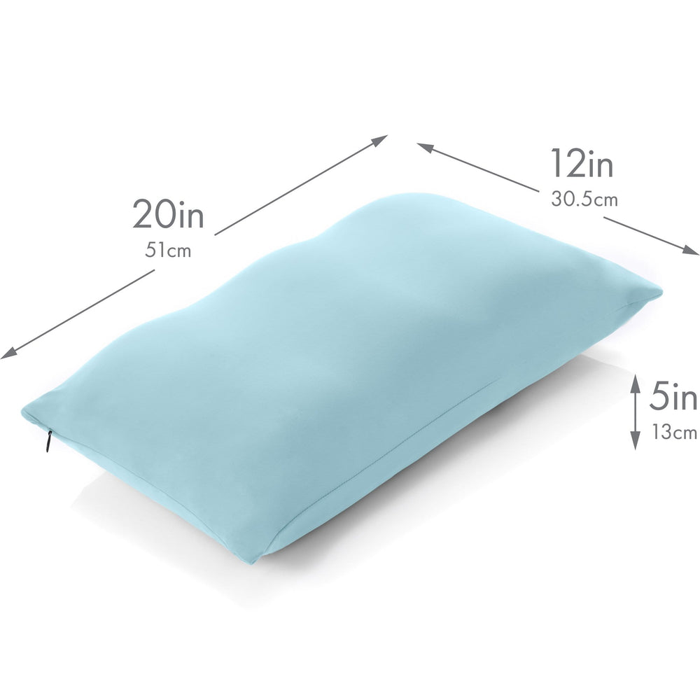 Premium Microbead Bed Pillow, Large Extra Fluffy But Supportive - Ultra Comfortable Sleep with Silk Like Anti Aging Cover 85% spandex/ 15% nylon Breathable, Cooling Stone Gray