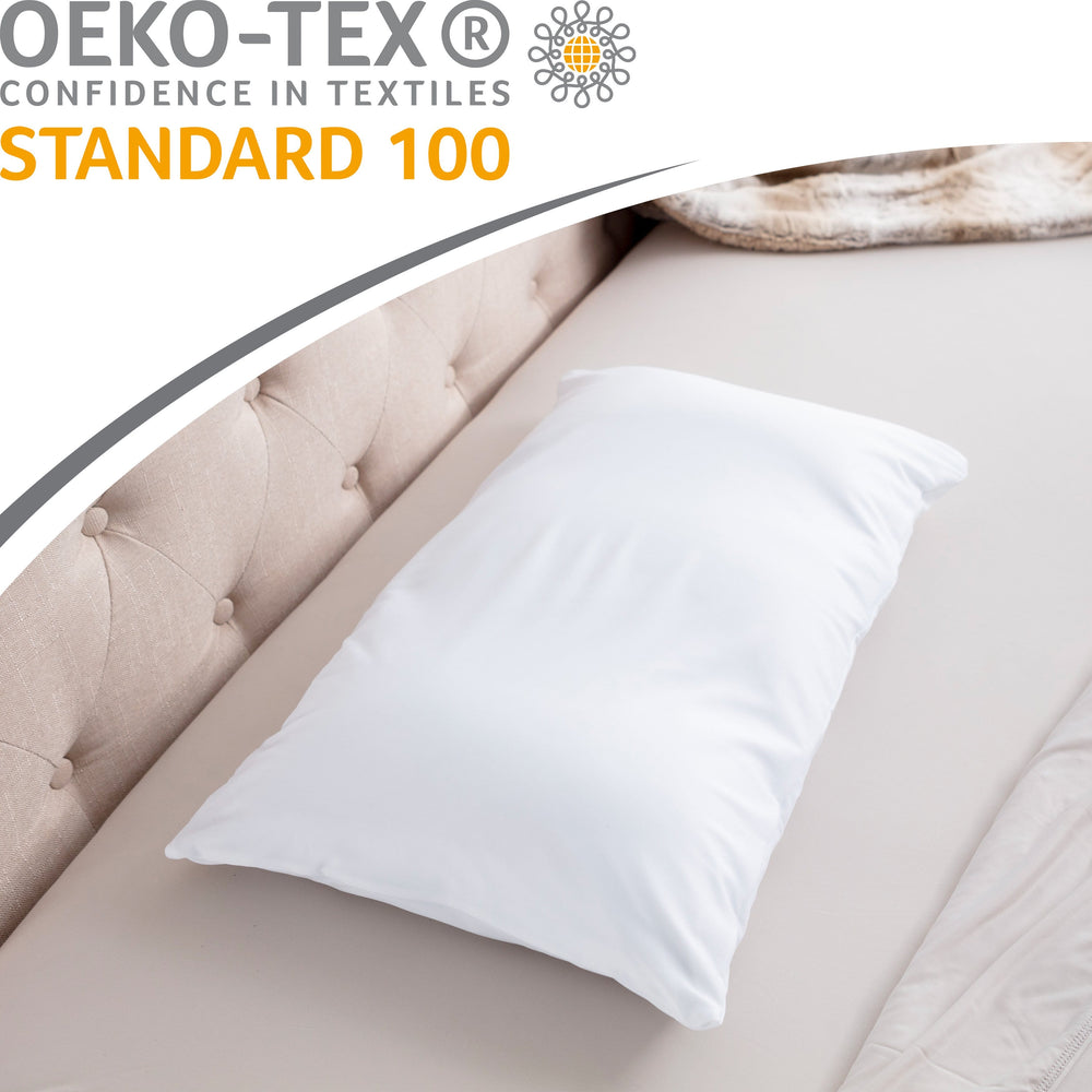 Cover Only for Premium Microbead Bed Pillow, Small Extra Smooth  - Ultra Comfortable Sleep with Silk Like Anti Aging Cover 85% spandex/ 15% nylon Breathable, Cooling White