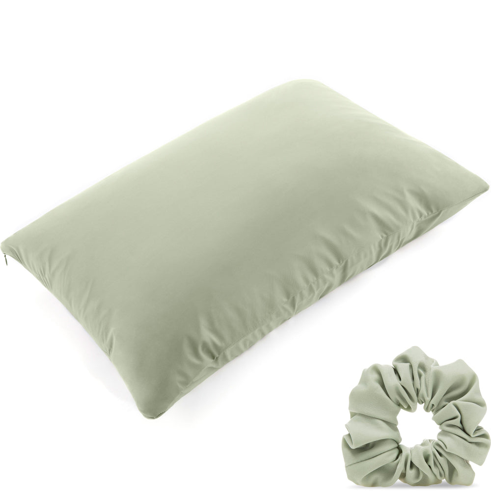 Ultra Silk Like Beauty Pillow Cover - Blend of 85% Nylon and 15% Spandex Means This Cover Is Designed to Keep Hair Tangle Free and Helps Skin - Bonus Matching Hair Scrunchie, Cadet Grey, King