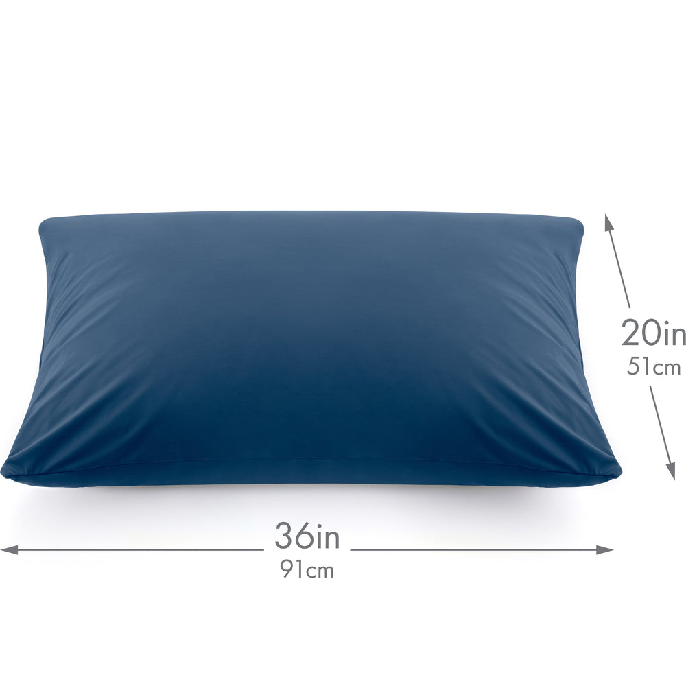 Ultra Silk Like Beauty Pillow Cover - Blend of 85% Nylon and 15% Spandex Means This Cover Is Designed to Keep Hair Tangle Free and Helps Skin - Bonus Matching Hair Scrunchie, Peacock Blue, King