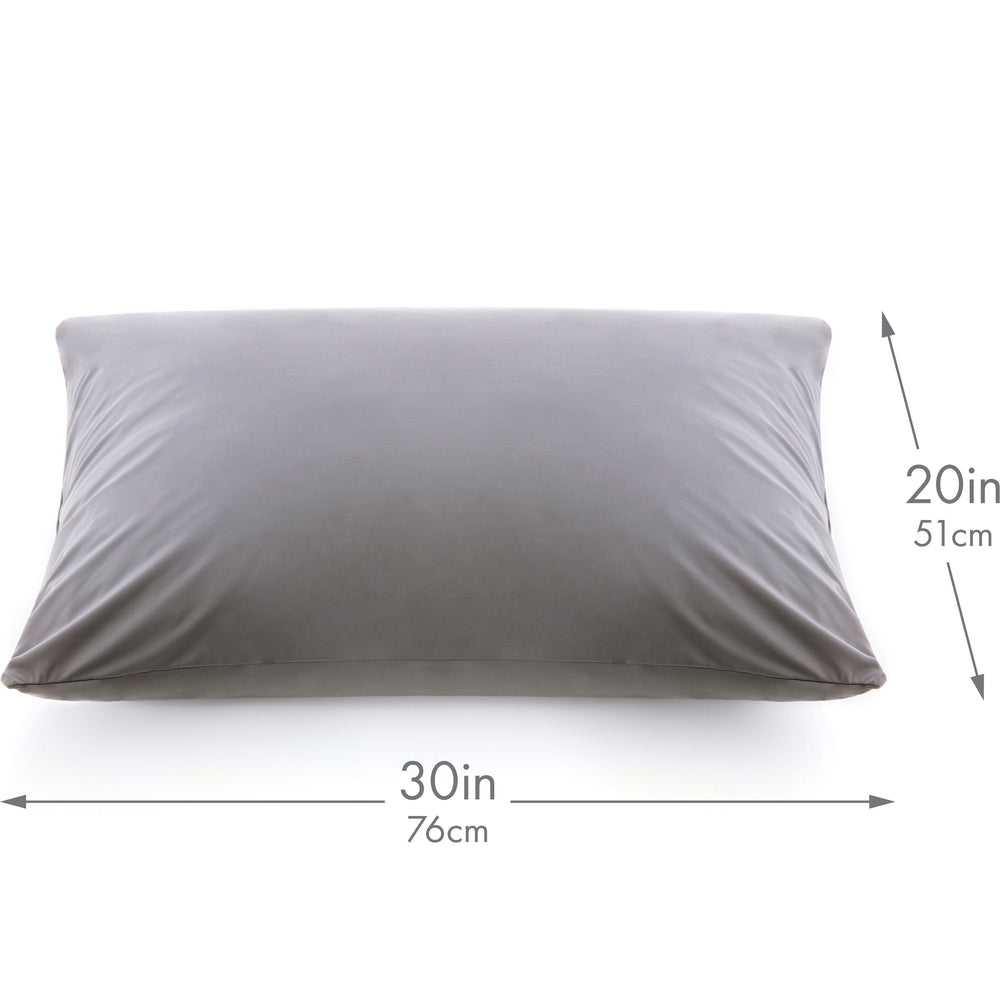 Ultra Silk Like Beauty Pillow Cover - Blend of 85% Nylon and 15% Spandex Means This Cover Is Designed to Keep Hair Tangle Free and Helps Skin - Bonus Matching Hair Scrunchie, Dark Grey, Queen