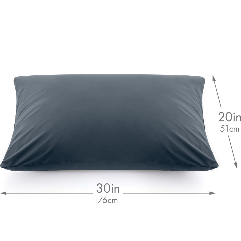 Ultra Silk Like Beauty Pillow Cover - Blend of 85% Nylon and 15% Spandex Means This Cover Is Designed to Keep Hair Tangle Free and Helps Skin - Bonus Matching Hair Scrunchie, Dark Slate, Queen