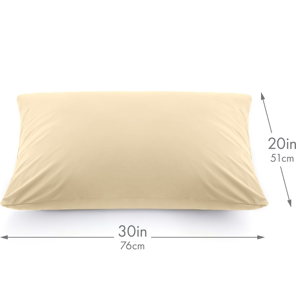 Ultra Silk Like Beauty Pillow Cover - Blend of 85% Nylon and 15% Spandex Means This Cover Is Designed to Keep Hair Tangle Free and Helps Skin - Bonus Matching Hair Scrunchie, Off Cream, Queen