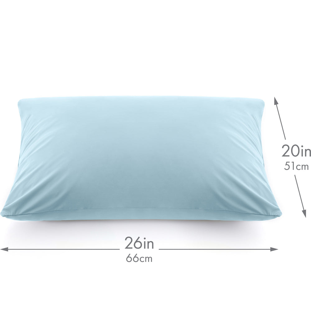 Ultra Silk Like Beauty Pillow Cover - Blend of 85% Nylon and 15% Spandex Means This Cover Is Designed to Keep Hair Tangle Free and Helps Skin - Bonus Matching Hair Scrunchie, Sweat Baby Blue, Standard
