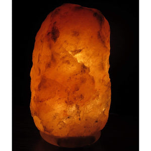 Himalayan Rock Salt Natural Crystal Lamp, 14 Inches Tall - Soft Calm Therapeutic Light - Naturally Formed Salt Crystal Design On Onyx Marble Base - Tibetan Evaporated Rock Lamps - , Dark Orange Hue