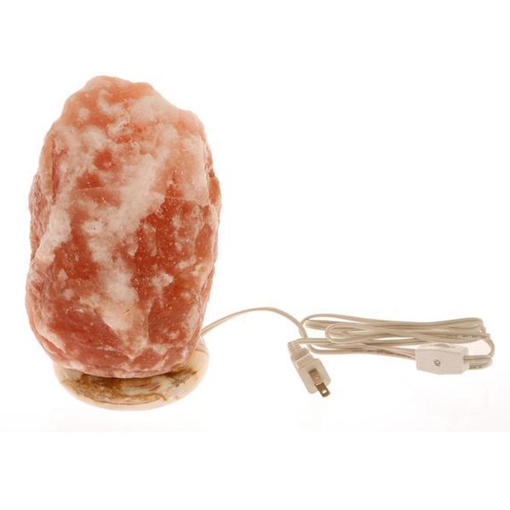 Himalayan Rock Salt Natural Crystal Lamp, 8.5 Inches Tall - Soft Calm Therapeutic Light - Unique Naturally Formed Salt Crystal Handcrafted Design On Onyx Marble Base - Table Lamp, Dark Orange Hue