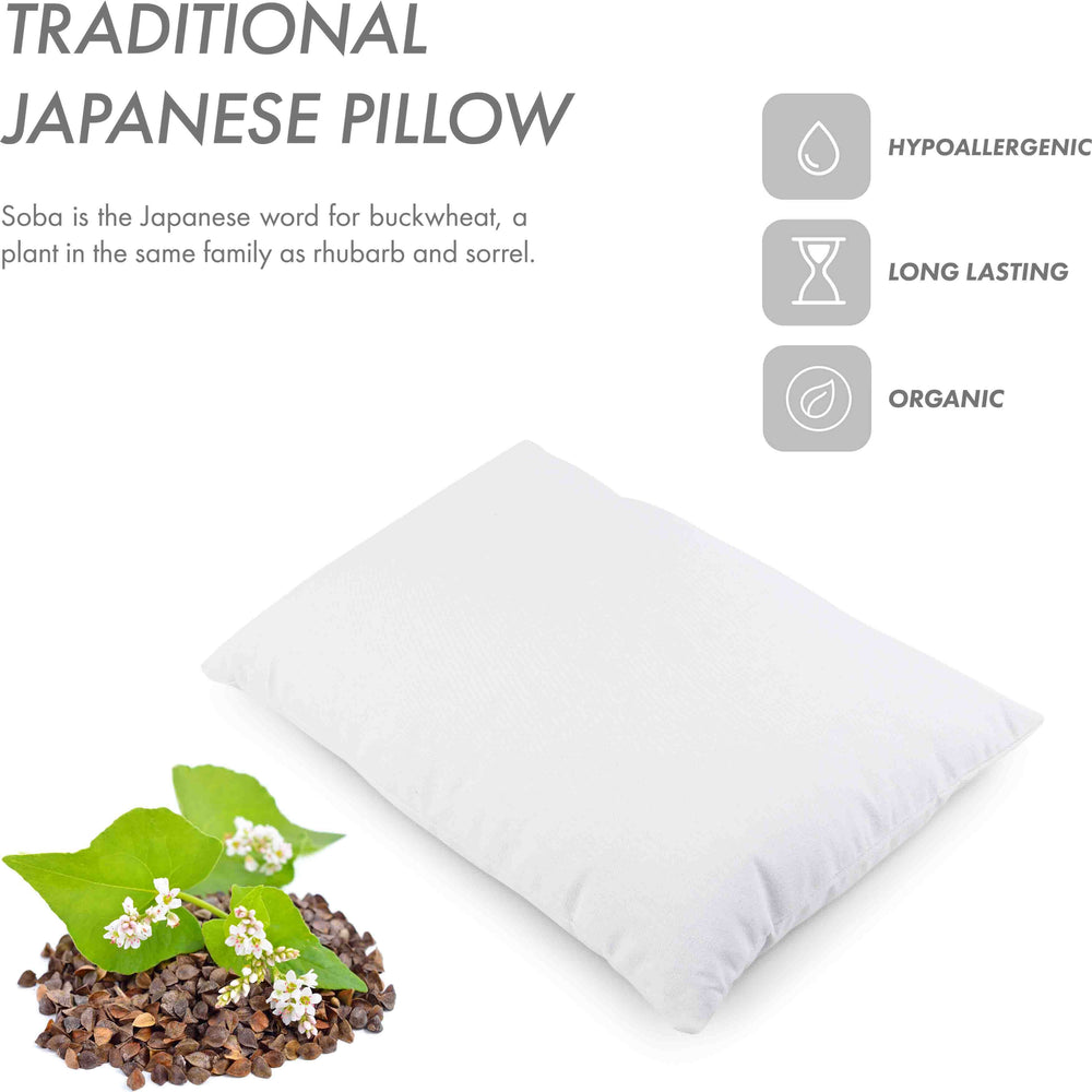 Organic Buckwheat Hull Neck Roll Pillow - Stress And Neck Tension Relief - All Natural Buckwheat