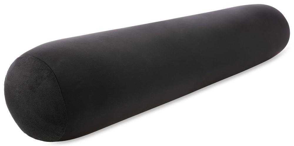 Straight Body Pillow, Full Size Premium Microbead,Side Sleeping / Maternity Pregnant Women, Supportive ,Fluffy, Breathable, Cooling, 85/15 spandex/nylon Silky Feel Anti-Aging - 48” X 8” - Black