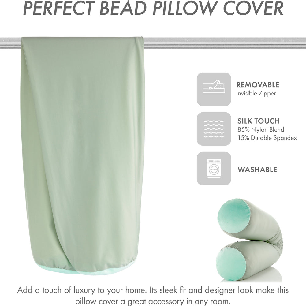 Case Only - Body Pillow Cover Stylish Silky Super Soft - 85% Spandex/ 15% Nylon, Beauty - Anti Wrinkle, Anti Aging Prevention - Breathable Pillowcase Design - Gentle on Hair Size 48 X 8, Cadet Grey