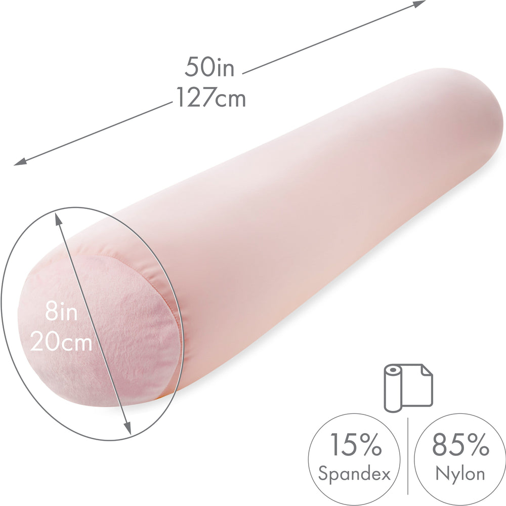 Case Only - Body Pillow Cover Stylish Silky Super Soft - 85% Spandex/ 15% Nylon Blend, Beauty - Anti Wrinkle, Anti Aging Prevention - Breathable Pillowcase - Gentle on Hair Size 48 X 8, Cream Peach
