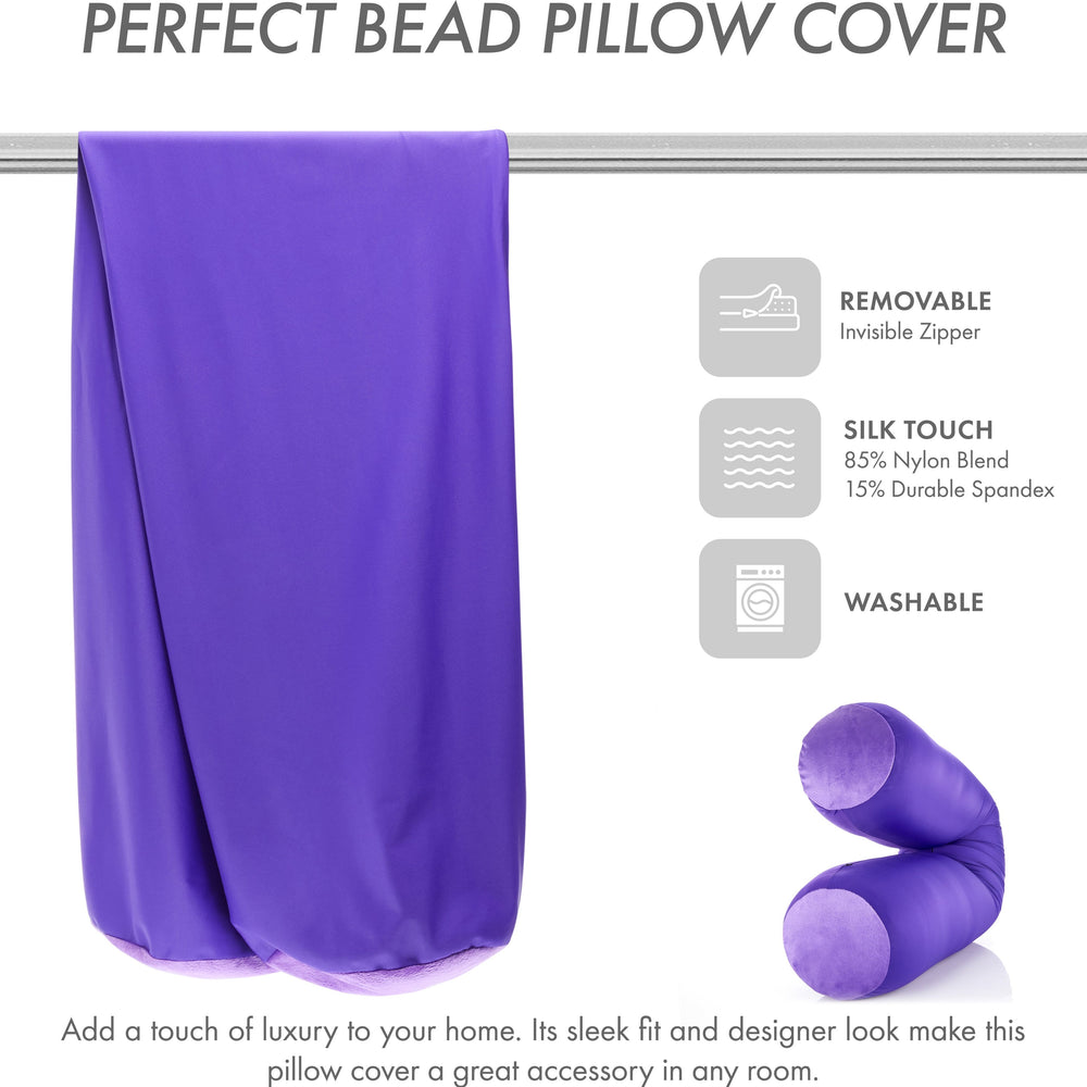 Case Only - Body Pillow Cover Stylish Silky Super Soft - 85% Spandex/ 15% Nylon Blend, Beauty - Anti Wrinkle, Anti Aging Prevention - Breathable Pillowcase - Gentle on Hair Size 48 X 8, Dark Landaner