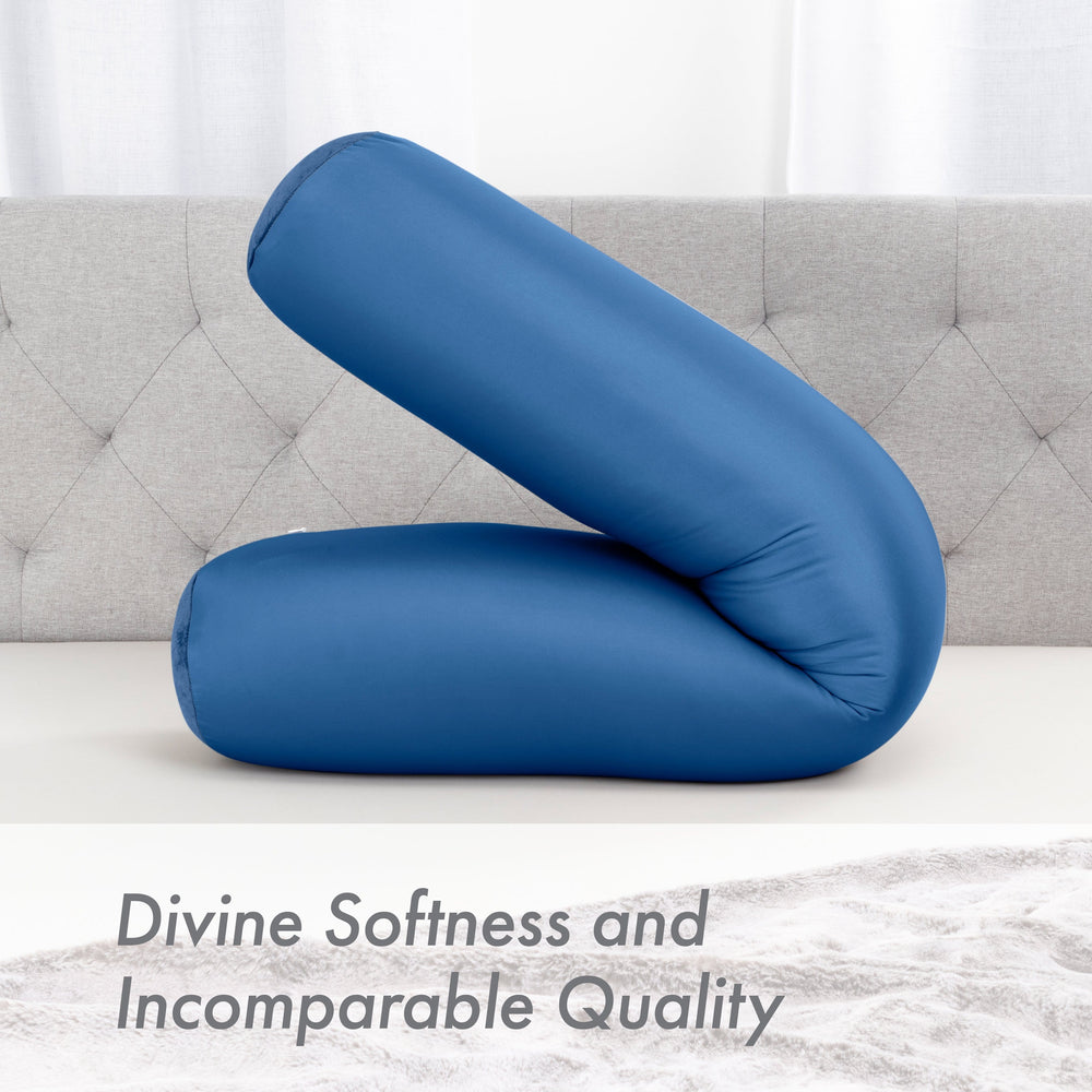 Case Only - Body Pillow Cover Stylish Silky Super Soft - 85% Spandex/ 15% Nylon, Beauty - Anti Wrinkle, Anti Aging Prevention - Breathable Pillowcase Design - Gentle on Hair Size 48 X 8, Peacock Blue