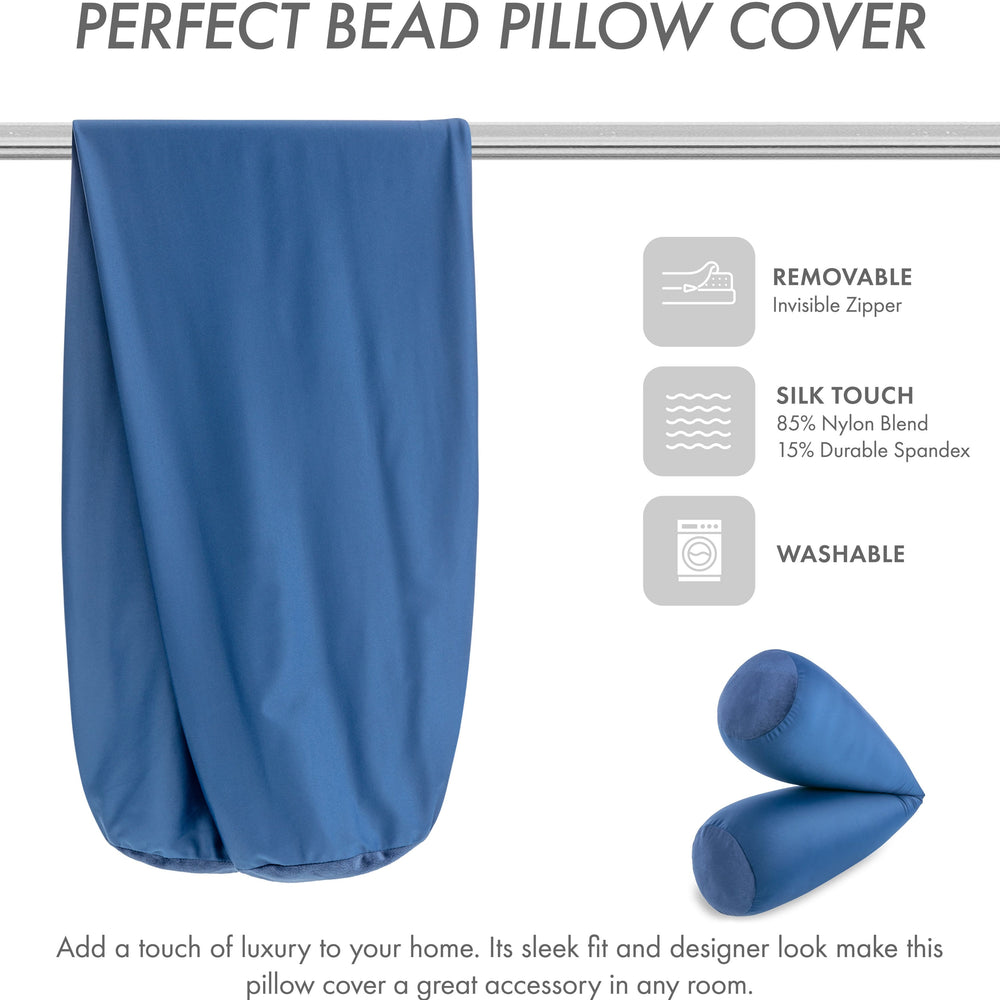 Case Only - Body Pillow Cover Stylish Silky Super Soft - 85% Spandex/ 15% Nylon, Beauty - Anti Wrinkle, Anti Aging Prevention - Breathable Pillowcase Design - Gentle on Hair Size 48 X 8, Peacock Blue