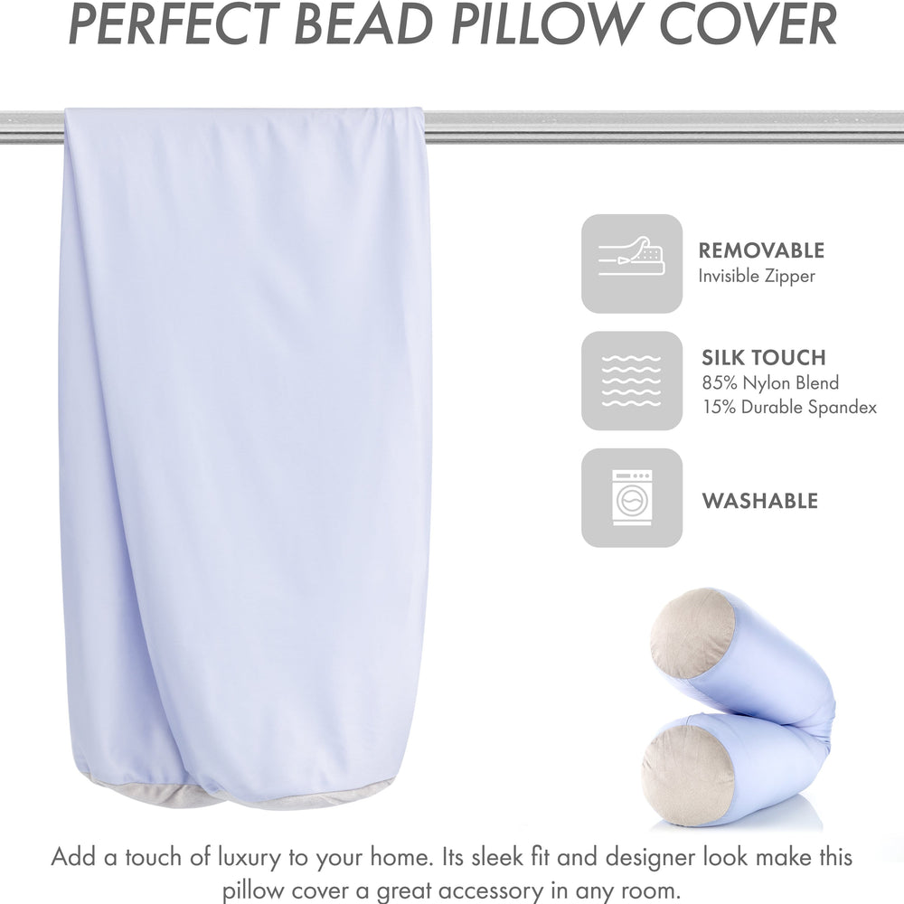 Case Only - Body Pillow Cover Stylish Silky Super Soft - 85% Spandex/ 15% Nylon, Beauty - Anti Wrinkle, Anti Aging Prevention - Breathable Pillowcase Design - Gentle on Hair Size 48 X 8, Silver Mist