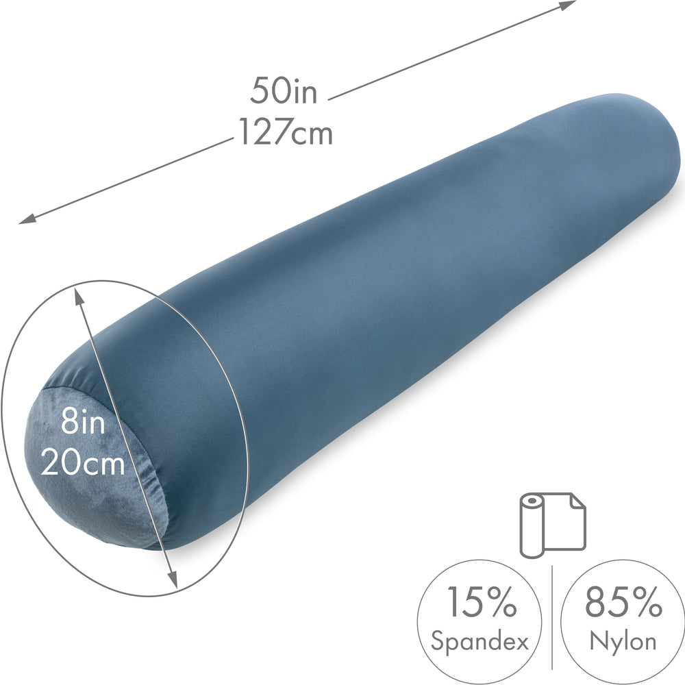 Straight Body Pillow, Full Size Premium Microbead,Side Sleeping / Maternity Pregnant Women, Supportive ,Fluffy, Breathable, Cooling, 85/15 spandex/nylon Silky Anti-Aging - 48” X 8” - Dark Slate Grey