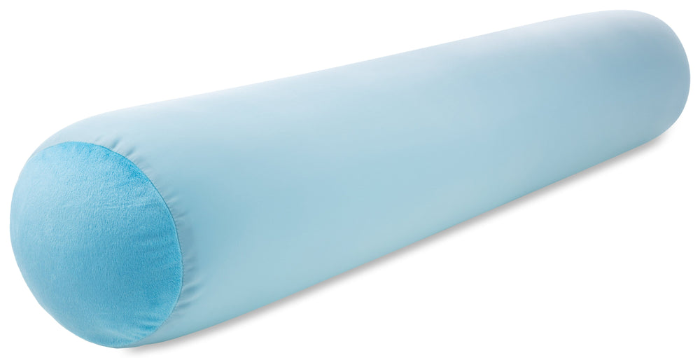 Straight Body Pillow, Full Size Premium Microbead,Side Sleeping / Maternity Pregnant Women, Supportive ,Fluffy, Breathable, Cooling, 85/15 spandex/nylon Silky Anti-Aging - 48” X 8” - Sweet Baby Blue